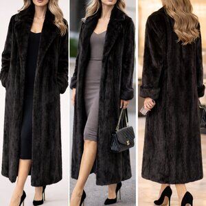 Vintage Traeger Furs Black/Brown Real Mink Full-Length Coat-Like New